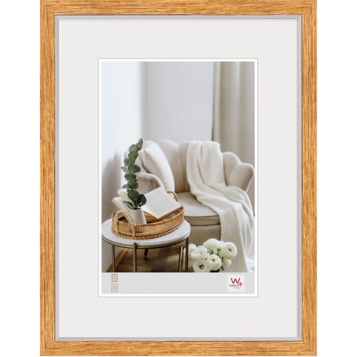 Walther Marco de madera MDF Hygge 30x40 cm roble borde plata