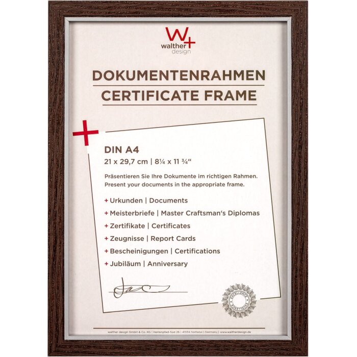 Walther Marco de madera MDF Hygge 21x29,7 cm nogal
