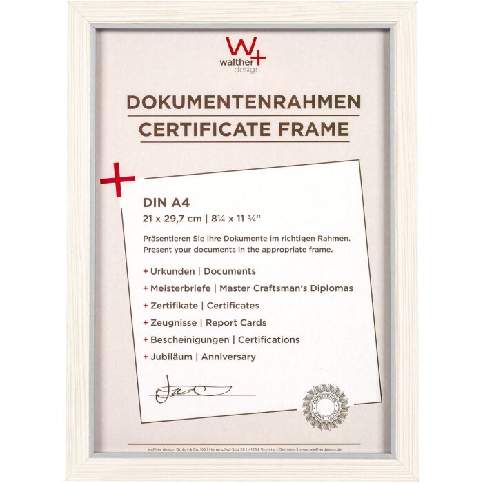 Walther Marco de madera MDF Hygge 21x29,7 cm blanco