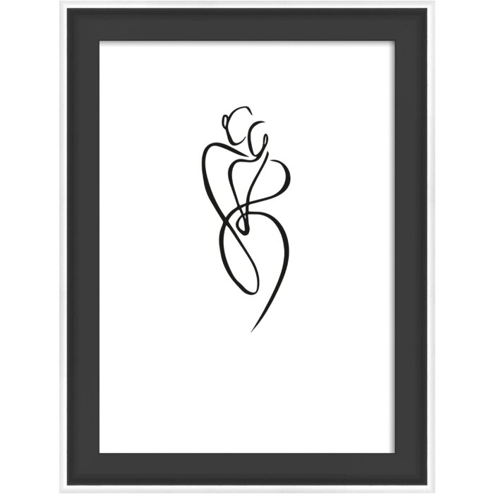 Marco de madera Walther Silhouette negro 10x15 cm diseño moderno MDF cristal