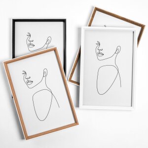Marco de madera Walther Silhouette negro 10x15 cm diseño moderno MDF cristal