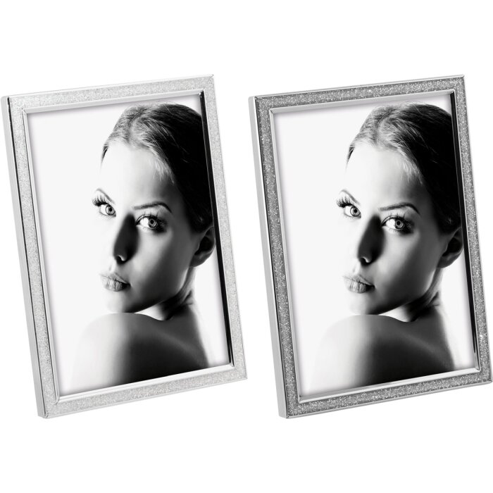 Mascagni A1066 Marco de fotos de metal 10x15 a 20x25 cm Plata Blanco
