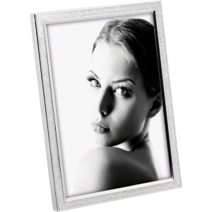 Mascagni A1066 Marco de fotos de metal 10x15 a 20x25 cm Plata Blanco