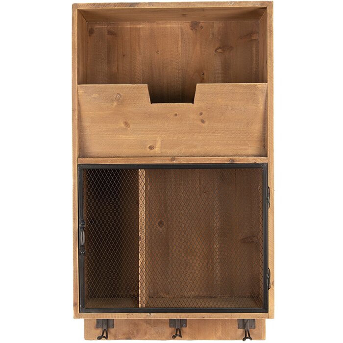 Clayre & Eef 50743 Estante de Pared Marrón Negro 40x18x71 cm