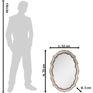 Clayre & Eef 52S303 Espejo de pared Beige, Marrón 52x3x75 cm