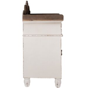 Clayre & Eef 5H0667 Mesilla de noche Blanco Marrón 48x39x89 cm