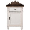 Clayre & Eef 5H0667 Mesilla de noche Blanco Marrón 48x39x89 cm