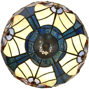 LumiLamp 5LL-6306 Lámpara de mesa Tiffany azul Ø 25x40 cm E14-máx 1x40W