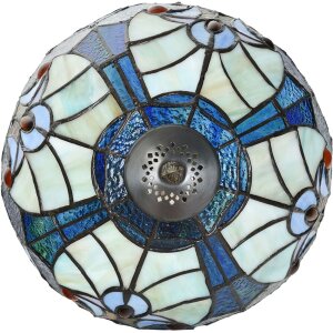 LumiLamp 5LL-6306 Lámpara de mesa Tiffany azul Ø 25x40 cm E14-máx 1x40W