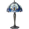 LumiLamp 5LL-6306 Lámpara de mesa Tiffany azul Ø 25x40 cm E14-máx 1x40W