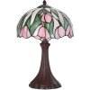 LumiLamp 5LL-6307 Lámpara de mesa Tiffany rosa Ø 27x40 cm E14-máx 1x40W