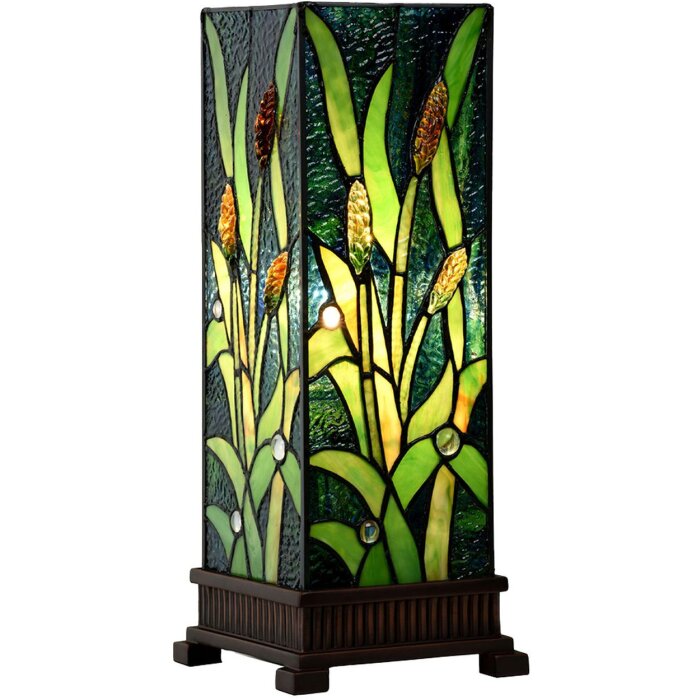 LumiLamp 5LL-6310 Lámpara de mesa Tiffany verde 18x18x45 cm E27-máx 1x60W