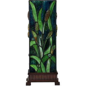 LumiLamp 5LL-6310 Lámpara de mesa Tiffany verde 18x18x45 cm E27-máx 1x60W