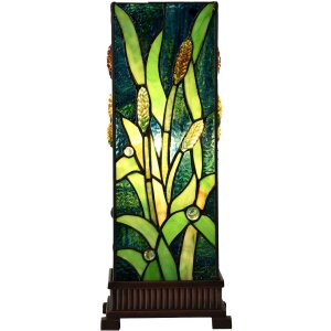 LumiLamp 5LL-6310 Lámpara de mesa Tiffany verde 18x18x45 cm E27-máx 1x60W