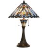 LumiLamp 5LL-6313 Lámpara de mesa Tiffany azul Ø 40x61 cm E27-máx 2x60W