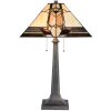 LumiLamp 5LL-6320 Lámpara de mesa Tiffany Beige 45x45x80 cm E27-máx 2x60W