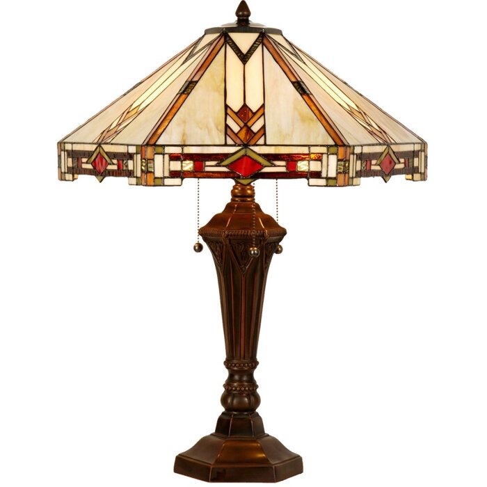 LumiLamp 5LL-6325 Lámpara de mesa Tiffany Beige 50x50x75 cm E27-máx 2x60W