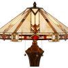 LumiLamp 5LL-6325 Lámpara de mesa Tiffany Beige 50x50x75 cm E27-máx 2x60W