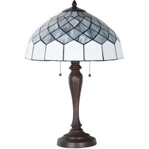 LumiLamp 5LL-6330 Lámpara de mesa Tiffany gris...