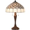 LumiLamp 5LL-6330 Lámpara de mesa Tiffany gris Ø 40x58 cm E27-máx 2x60W