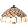 LumiLamp 5LL-6330 Lámpara de mesa Tiffany gris Ø 40x58 cm E27-máx 2x60W