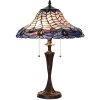 LumiLamp 5LL-6338 Lámpara de mesa Tiffany azul Ø 40x60 cm E27-máx 2x60W