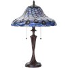 LumiLamp 5LL-6338 Lámpara de mesa Tiffany azul Ø 40x60 cm E27-máx 2x60W