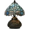 LumiLamp 5LL-6339 Lámpara de mesa Tiffany azul Ø 20x28 cm E14-máx 1x25W