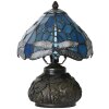 LumiLamp 5LL-6339 Lámpara de mesa Tiffany azul Ø 20x28 cm E14-máx 1x25W