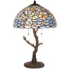 LumiLamp 5LL-6344 Lámpara de mesa Tiffany azul Ø 40x60 cm E27-máx 2x60W
