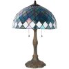 LumiLamp 5LL-6347 Lámpara de mesa Tiffany azul Ø 40x61 cm E27-máx 2x60W