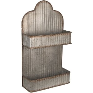 Clayre & Eef 5Y1148 Estante de Pared Gris 41x15x70 cm