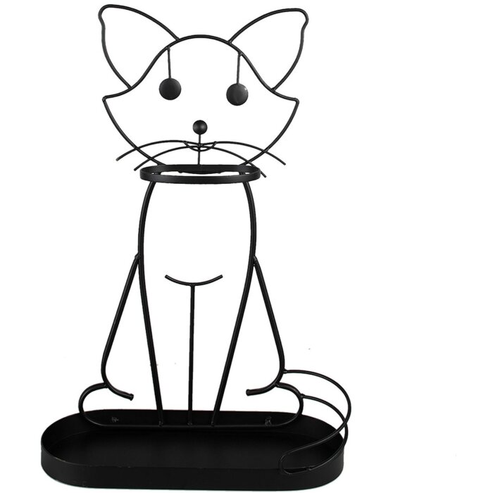 Clayre & Eef 5Y1165 Paragüero Gato Negro 41x16x62 cm