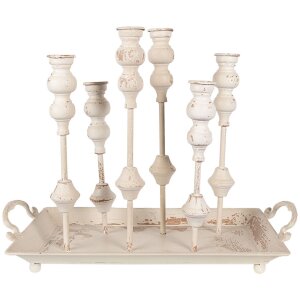 Clayre & Eef 65214 Candelero Blanco 55x26x43 cm