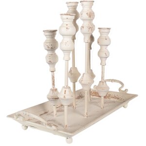 Clayre & Eef 65214 Candelero Blanco 55x26x43 cm