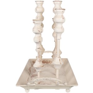 Clayre & Eef 65214 Candelero Blanco 55x26x43 cm