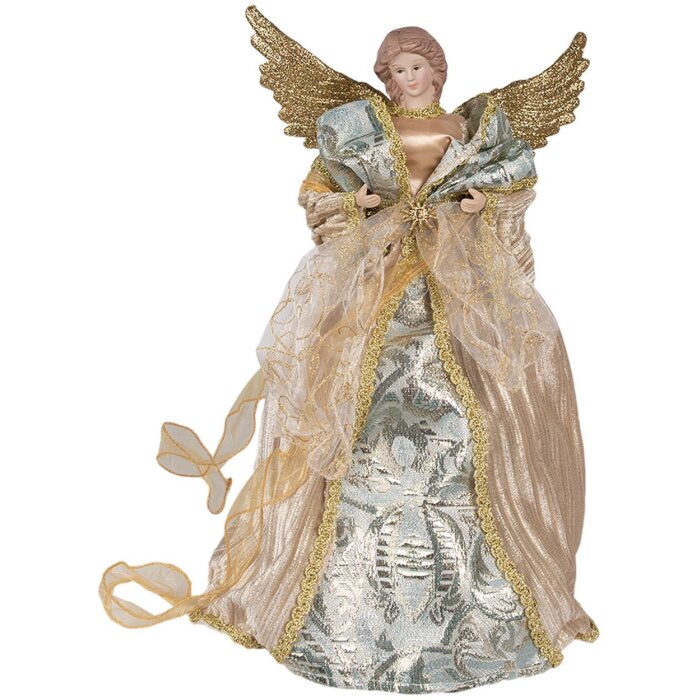Clayre & Eef 65218 Ángel decorativo color oro 26x16x43 cm