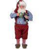Clayre & Eef 65234 Decoración Navideña Papá Noel Rojo 16x8x28 cm