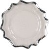 Clayre & Eef 65238ZI Platillo Transparente, color plata Ø 33x1 cm