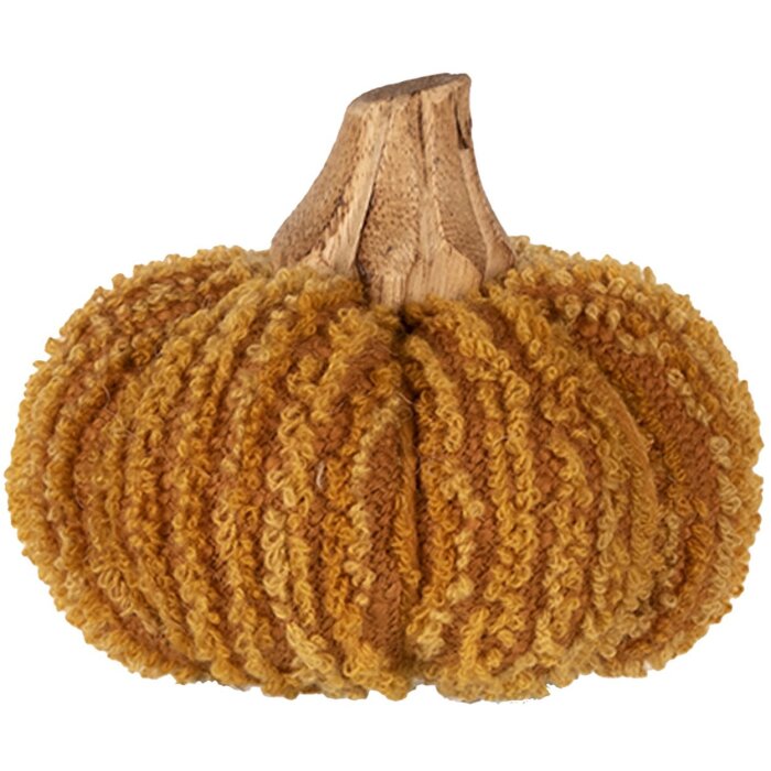 Clayre & Eef 65244 Calabaza decorativa amarilla Ø 9x8 cm