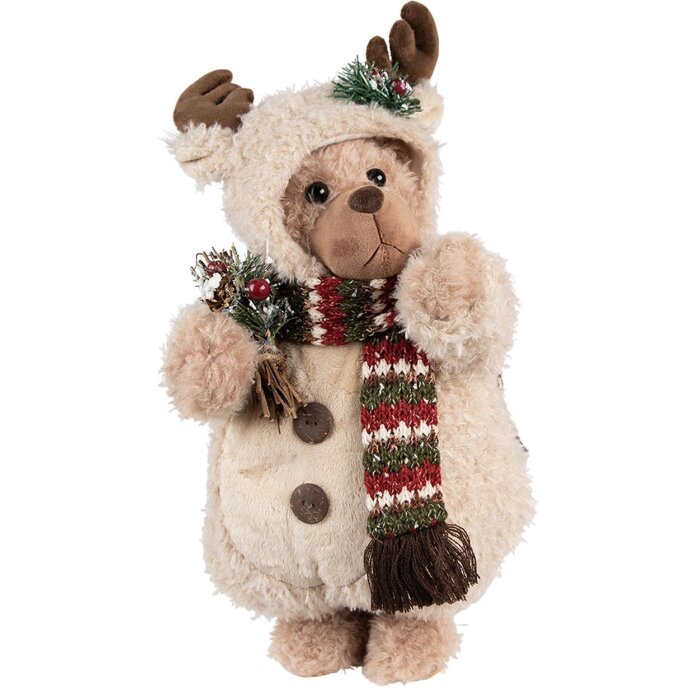 Clayre & Eef 65255 Oso Decorativo Beige Marrón 20x20x38 cm Estilo Campestre