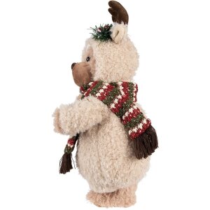 Clayre & Eef 65255 Oso Decorativo Beige Marrón 20x20x38 cm Estilo Campestre