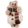 Clayre & Eef 65255 Oso Decorativo Beige Marrón 20x20x38 cm Estilo Campestre