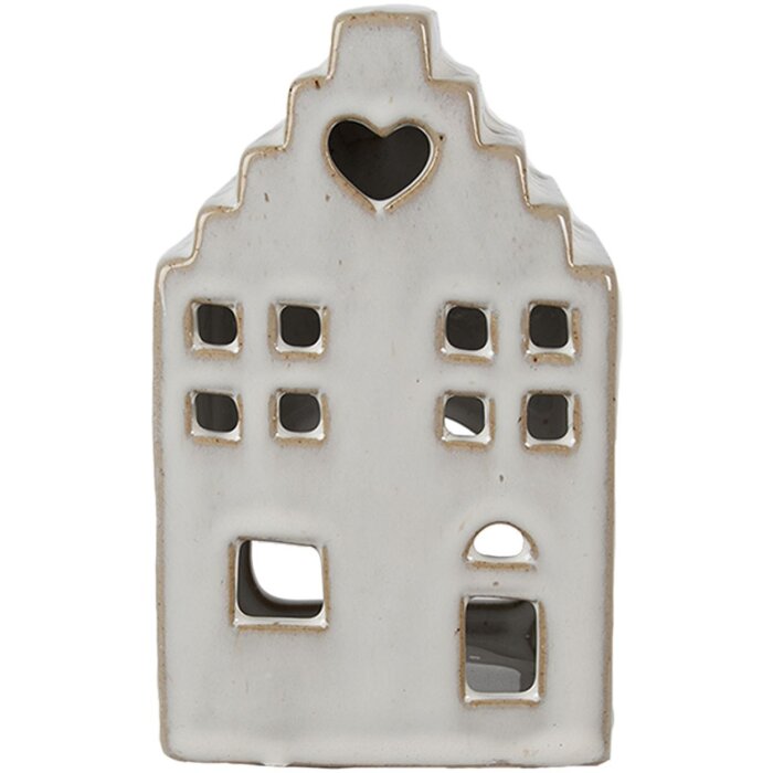 Clayre & Eef 6CE1588M Portavelas Navidad Cottage Beige 9x7x14 cm
