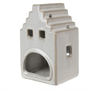 Clayre & Eef 6CE1588M Portavelas Navidad Cottage Beige 9x7x14 cm