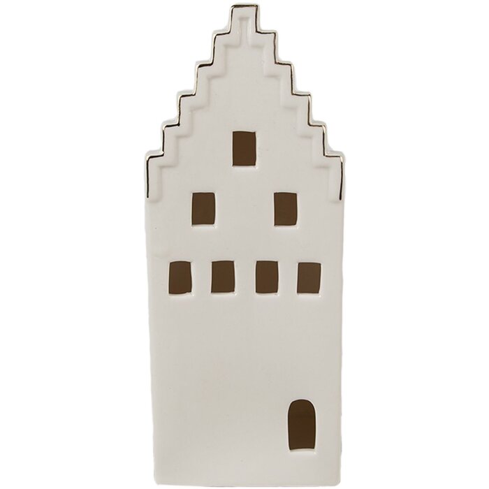 Clayre & Eef 6CE1598L Decoración Casa con LED Beige, color Oro 8x8x20 cm