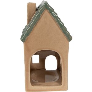 Clayre & Eef 6CE1600 Portavelas Christmas Cottage Marrón, Verde 8x8x15 cm
