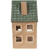 Clayre & Eef 6CE1600 Portavelas Christmas Cottage Marrón, Verde 8x8x15 cm