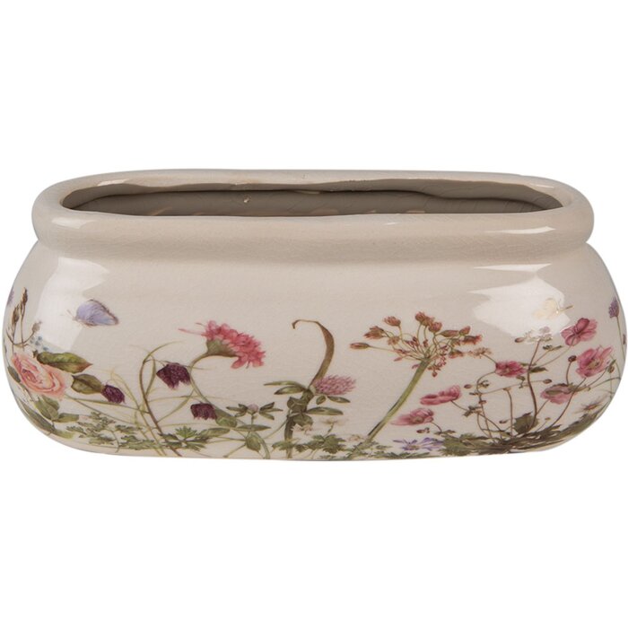 Clayre & Eef 6CE1602S Maceta de interior rosa beige 18x7x7 cm