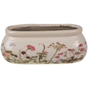 Clayre & Eef 6CE1602S Maceta de interior rosa beige 18x7x7 cm
